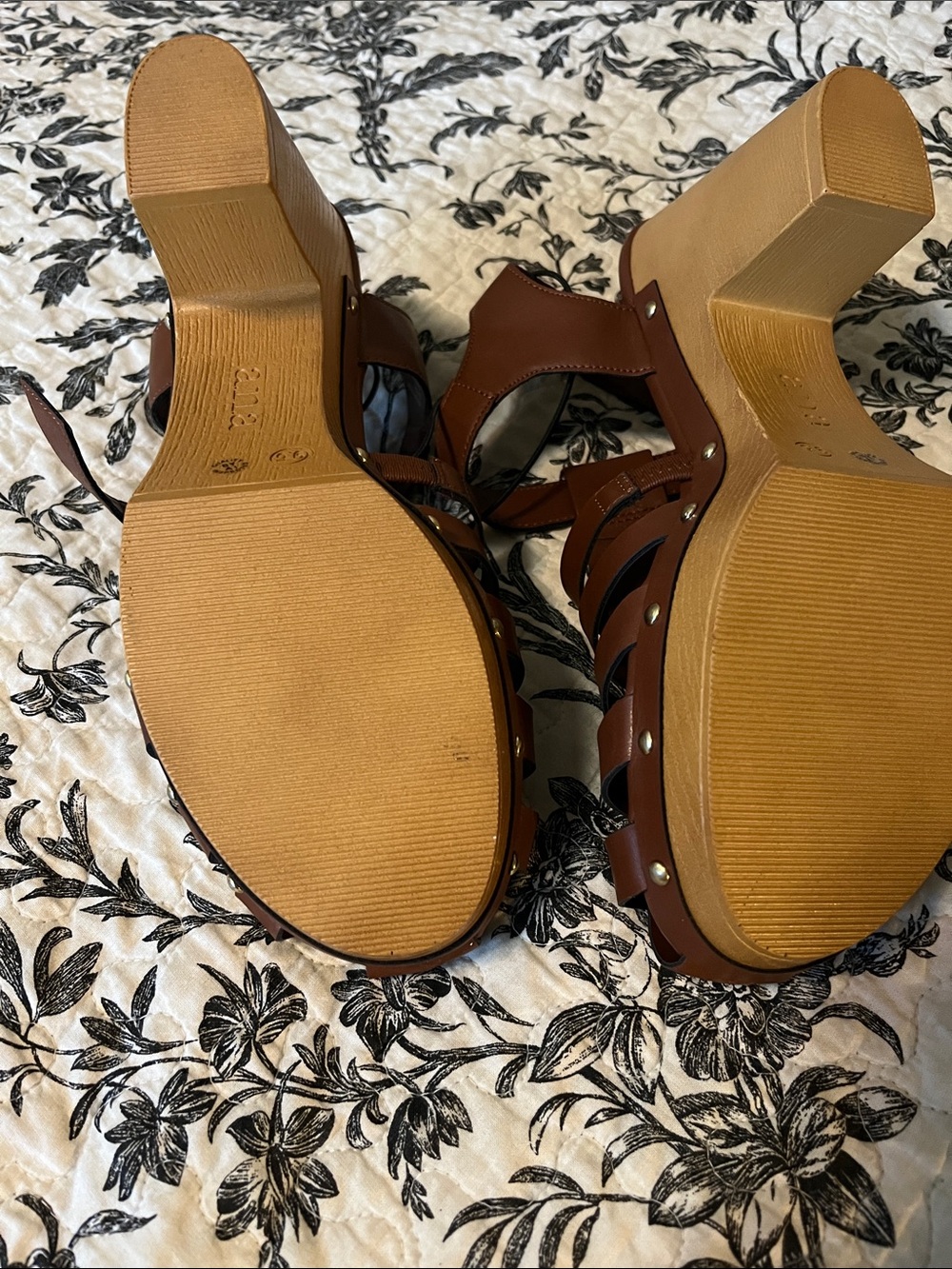 a.n.a Cognac Braided Strappy Sandals for Women - Picture 4 of 6